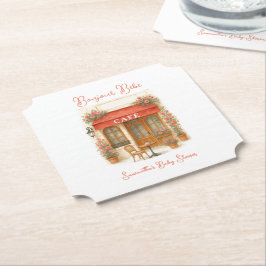 Bonjour Bebe Paris Fransk Cafe Baby Shower Underlägg Papper