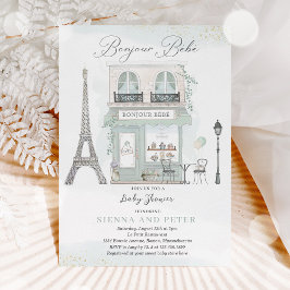 Bonjour Bébé Paris Parisian Fransk Baby Shower Inbjudningar