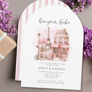 Bonjour Bebe Paris Patisserie Baby Shower Inbjudningar