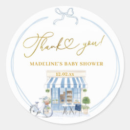 Bonjour bébé Parisan cafe Tack Stickers Runt Klistermärke