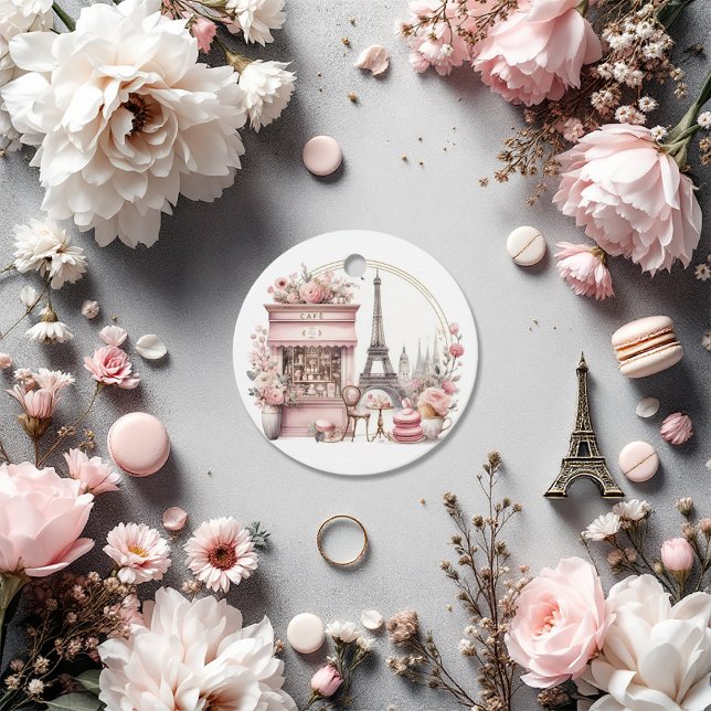 Bonjour Bébé Parisian Café Baby Shower Gåvor Etiketter (Bonjour Bébé Parisian Café Baby Shower Favor Tags)