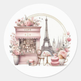 Bonjour Bébé Parisisk Bebis-fest Runt Klistermärke