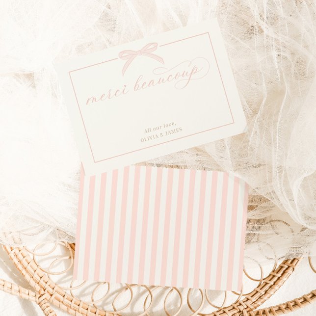 Bonjour Bébé Pink Paris Eiffel Tower Baby Shower Tack Kort (Skapare uppladdad)