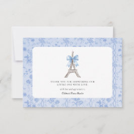 Bonjour Bebe Romantic Blue Fransk - tack för ditt  Kort