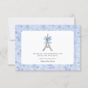Bonjour Bebe Romantic Blue Fransk - tack för ditt  Kort