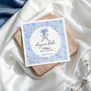 Bonjour Bebe Romantic Blue Fransk Toile Pappersservett