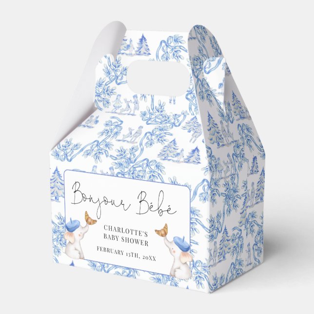 Bonjour Bebe Romantic Fransk Girl Baby Shower Fa Presentaskar (Framsidan Sidan)