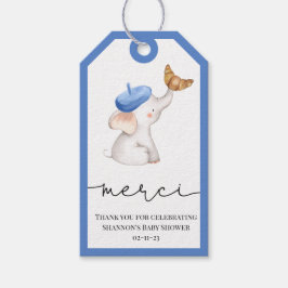 Bonjour Bebe Romantic Fransk Girl Baby Shower Gif Presentetikett