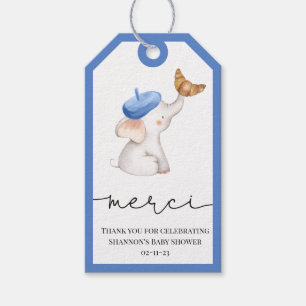 Bonjour Bebe Romantic Fransk Girl Baby Shower Gif Presentetikett