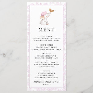 Bonjour Bebe Romantic Fransk Girl Baby Shower Meny