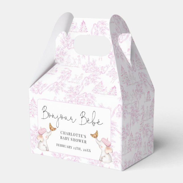 Bonjour Bebe Romantic Fransk Girl Baby Shower Presentaskar (Framsidan Sidan)