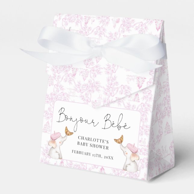 Bonjour Bebe Romantic Fransk Girl Baby Shower Presentaskar (Framsidan Sidan)