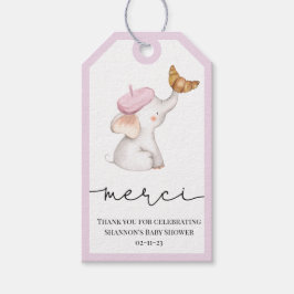 Bonjour Bebe Romantic Fransk Girl Baby Shower Presentetikett