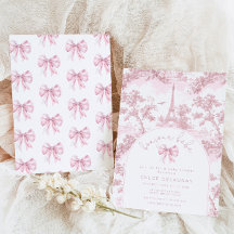 Bonjour bebe Rosa Bow Toile de jouy baby shower