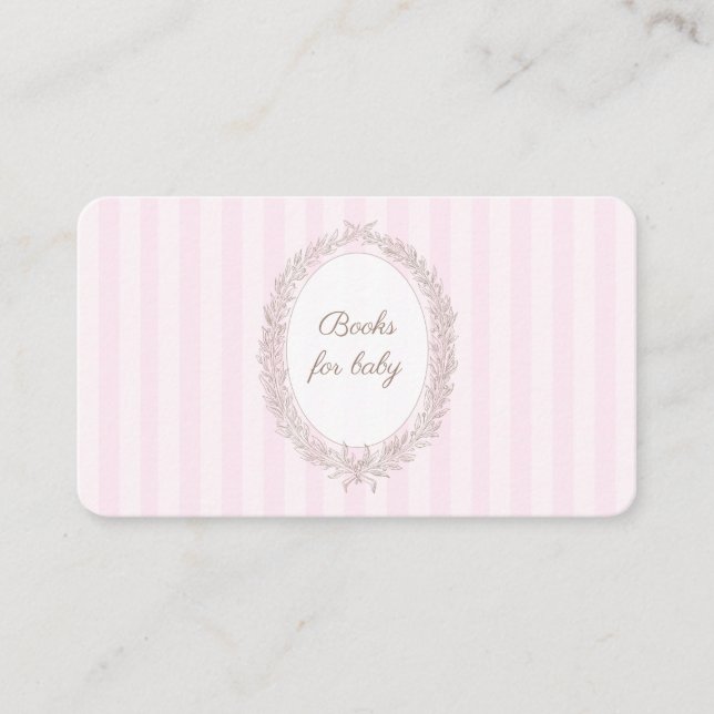 Bonjour Bebe Rosa Fransk Baroque Bokar för Baby Tilläggskort (Framsida)