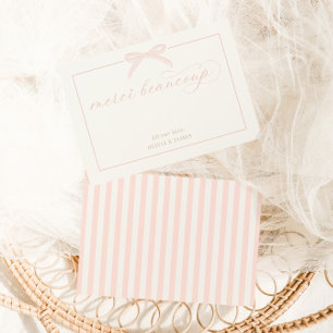 Bonjour Bébé Rosa Paris Eiffeltornet Baby Shower Tack Kort
