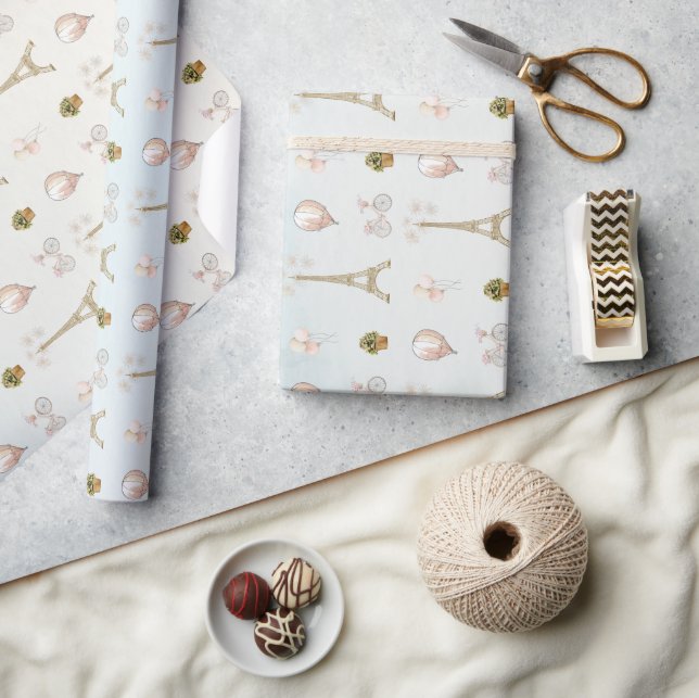 Bonjour Bebis Paris Fransk Baby Shower Presentpapper (Hantverk)