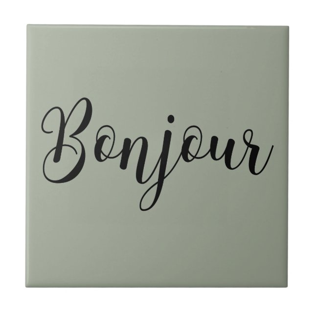 Bonjour-blackText Kakelplatta (Framsidan)