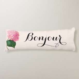 Bonjour Bonne Nuit Rosa Hydrangea Body Pillow Kroppskudde