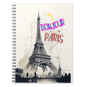 Bonjour Colorful Paris Anteckningsbok