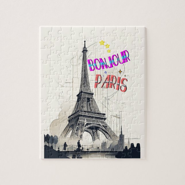 Bonjour Colorful Paris Pussel (Vertikal)