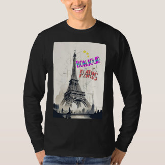 Bonjour Colorful Paris T Shirt