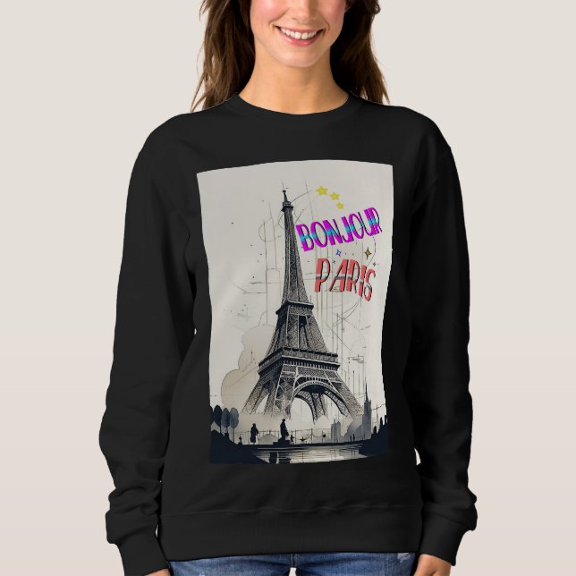 Bonjour Colorful Paris T Shirt (Framsida)