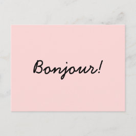 Bonjour Cream Elfenbensvit Modern Skript Design Vykort