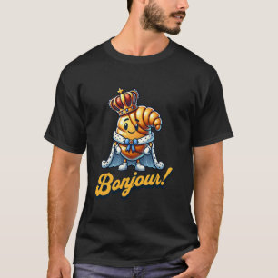 Bonjour Croissant Fransk Pastry Breakfast Funny Hu T Shirt