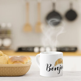 Bonjour Croissant fransk pastry söt kawaii Espressomugg