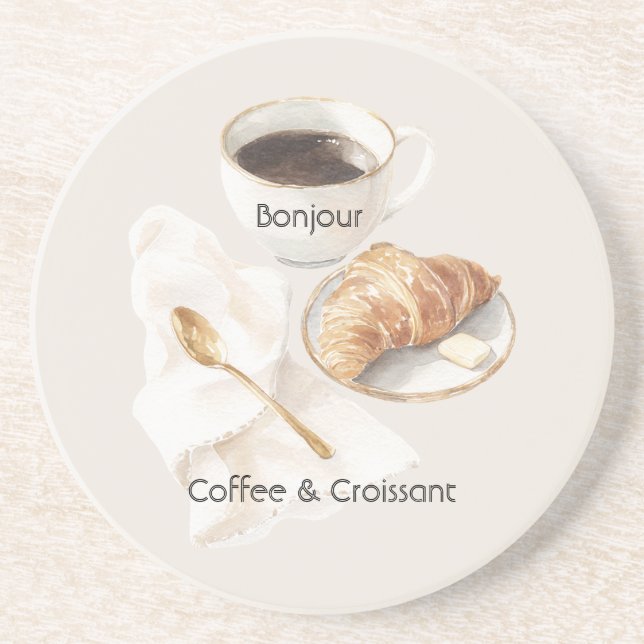 Bonjour Croissant & Kaffe   Underlägg (Framsidan)
