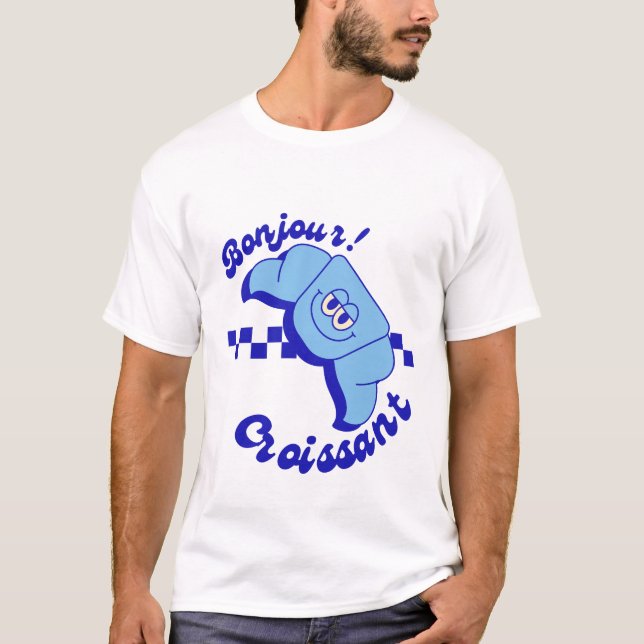 Bonjour croissant t shirt (Framsida)