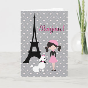 Bonjour Eiffel Torn, Pudel och Flickans födelsedag Kort