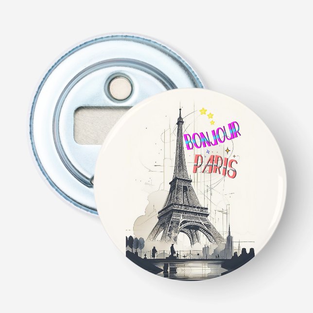 Bonjour Färgrik Paris Flasköppnare (Framsidan)