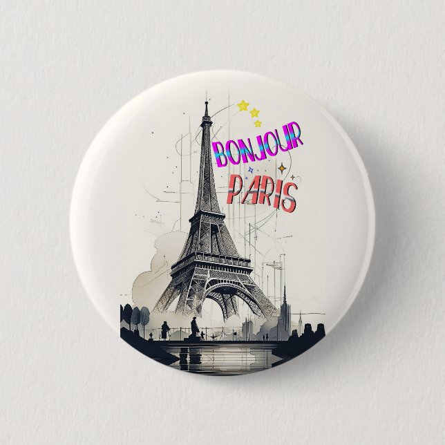 Bonjour Färgrik Paris Knapp (Framsida)