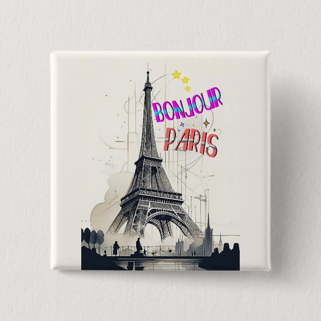 Bonjour Färgrik Paris Knapp (Framsida)