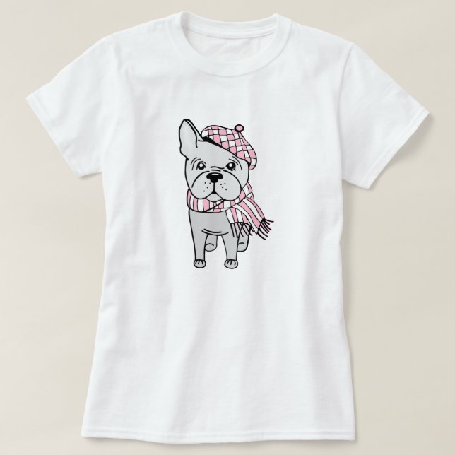 Bonjour Finare Fransk Bulldog T-Shirt (Design framsida)