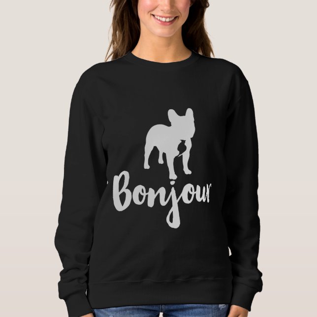 Bonjour Fransk Bulldog T Shirt (Framsida)