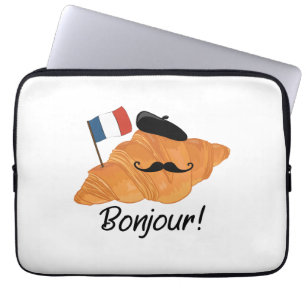 Bonjour Fransk Croissant - Frankrike Funny Food Laptop Fodral