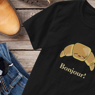 Bonjour Fransk Croissant Funny Kawaii Killstry Pas T Shirt