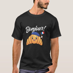 Bonjour  Fransk Frankrike Älskare Francofil T Shirt