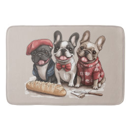 Bonjour franska bulldoggar badrumsmatta