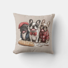 Bonjour franska bulldoggar kudde