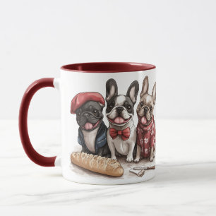 Bonjour franska bulldoggar mugg