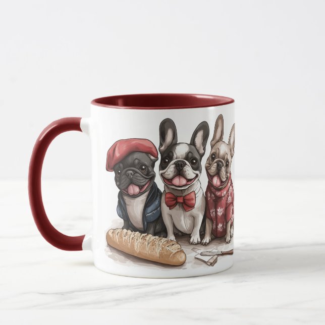 Bonjour franska bulldoggar mugg (Vänster)