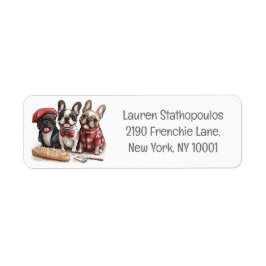 Bonjour French Bulldogs Returadress Etikett