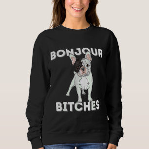 Bonjour Funny Fransk Bulldog Frenchie Hund älskare T Shirt