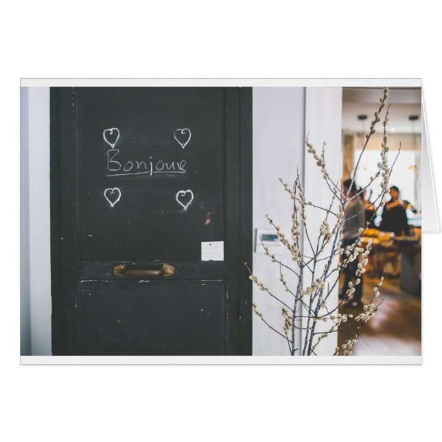 bonjour hälsningskort (Framsidan Horizontal)