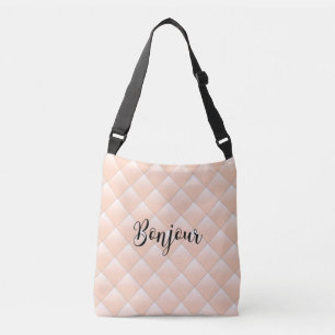 Bonjour Hej Diamond Quilt Mönster Modern Axelväska