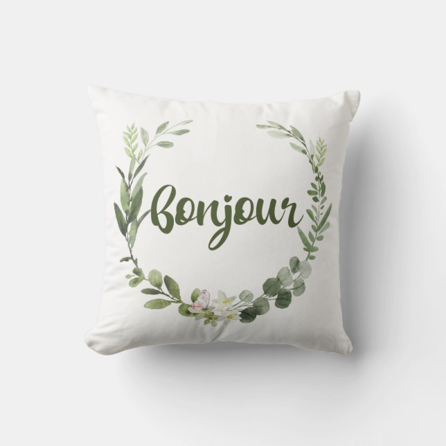 Bonjour Hej Fransk Kudde (Framsida)